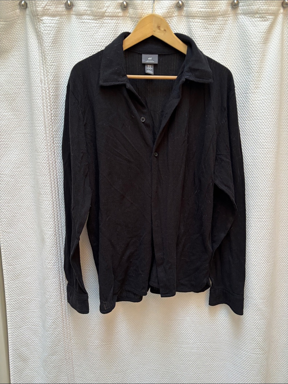 H&M Black Men's Casual Button-Down Shirt